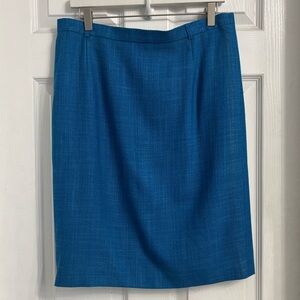 Escada for Neiman Marcus Elegant Blue Tweed Wool Blend Skirt Size 42